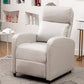 Contemporary Metal Frame Standard Recliner Solid Color Faux Leather Recliner Chair Griege Clearhalo 'Chairs & Seating' 'furn' 'furn_recliners' 'Furniture' 'Living Room Furniture' 'Recliners' 7323218