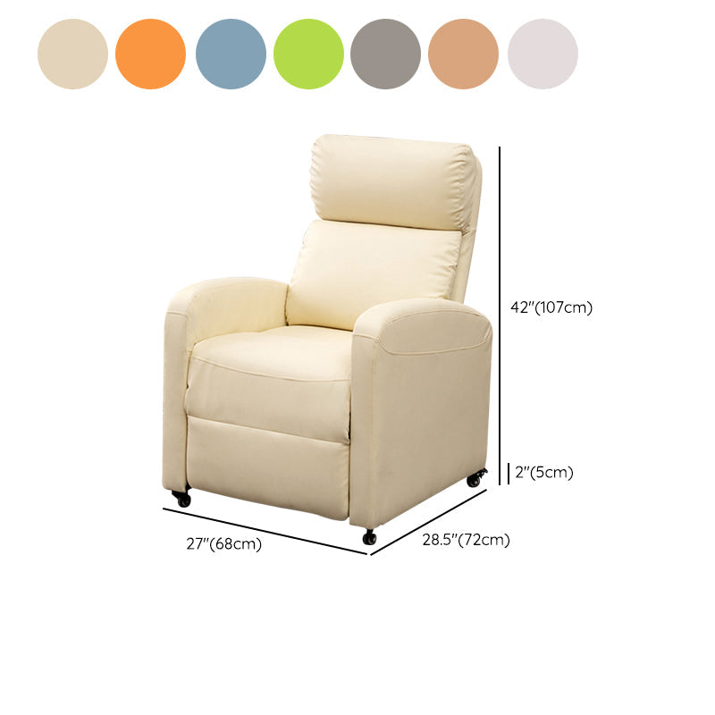 Contemporary Metal Frame Standard Recliner Solid Color Faux Leather Recliner Chair Clearhalo 'Chairs & Seating' 'furn' 'furn_recliners' 'Furniture' 'Living Room Furniture' 'Recliners' 7323219