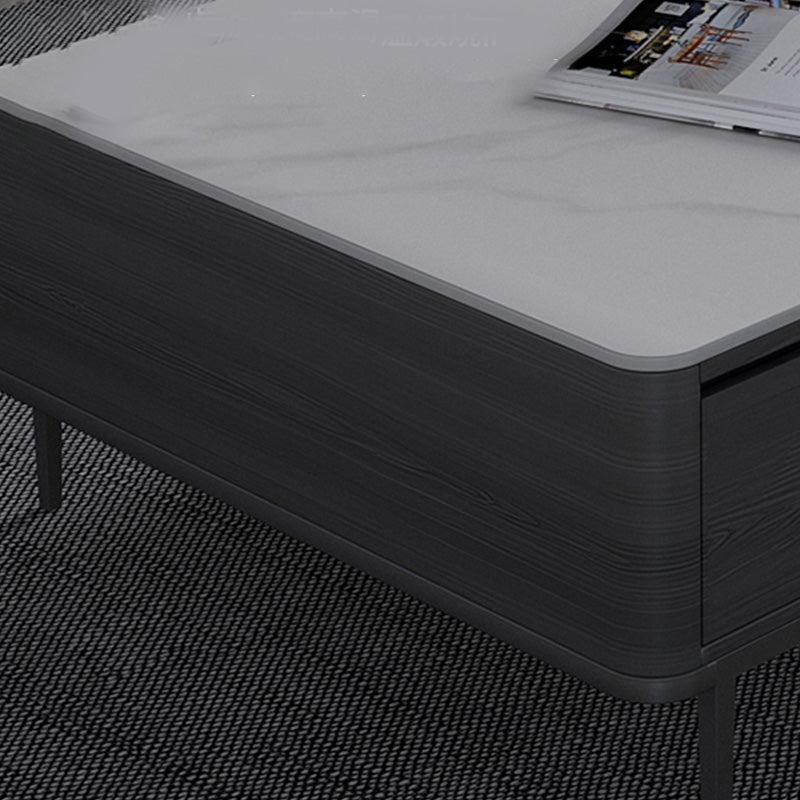 Rectangular Slate 4 Legs Coffee Table Modern 1 Single Cocktail Table with 4 Drawers Clearhalo 'Coffee & Accent Tables' 'Coffee Tables' 'coffee_tables' 'furn' 'furn_coffee_tables' 'Furniture' 'Living Room Furniture' 7323253