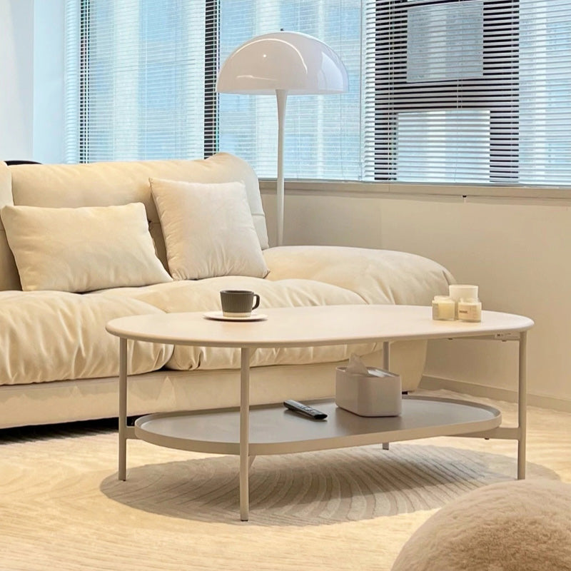 Modern Wood Coffee Table 4 Legs Coffee Cocktail Table with Shelf Clearhalo 'Coffee & Accent Tables' 'Coffee Tables' 'coffee_tables' 'furn' 'furn_coffee_tables' 'Furniture' 'Living Room Furniture' 7323259
