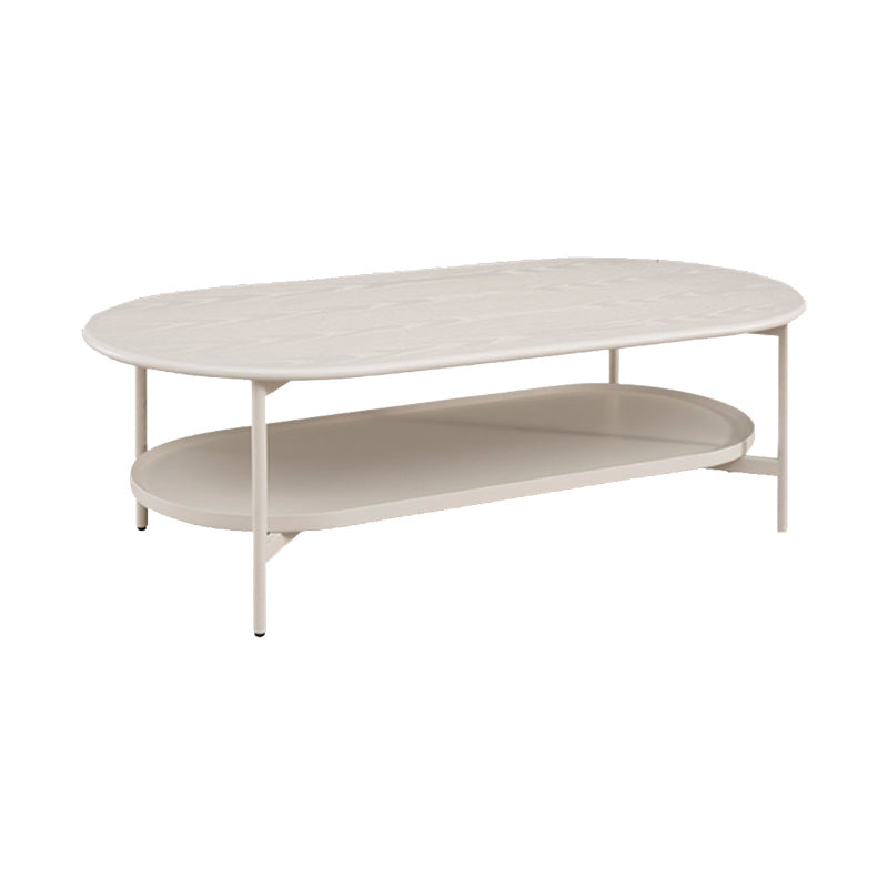 Modern Wood Coffee Table 4 Legs Coffee Cocktail Table with Shelf 55"L x 27.5"W x 16"H Clearhalo 'Coffee & Accent Tables' 'Coffee Tables' 'coffee_tables' 'furn' 'furn_coffee_tables' 'Furniture' 'Living Room Furniture' 7323260