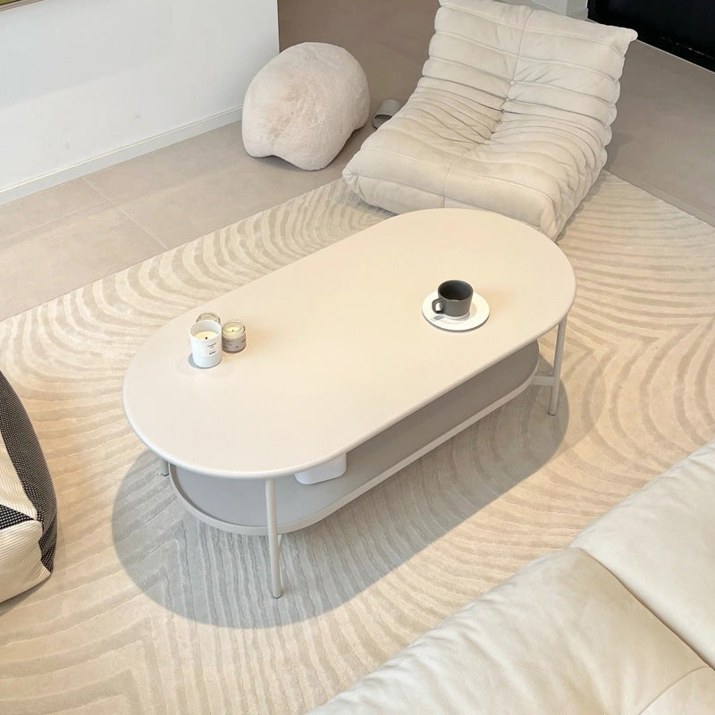 Modern Wood Coffee Table 4 Legs Coffee Cocktail Table with Shelf Clearhalo 'Coffee & Accent Tables' 'Coffee Tables' 'coffee_tables' 'furn' 'furn_coffee_tables' 'Furniture' 'Living Room Furniture' 7323261