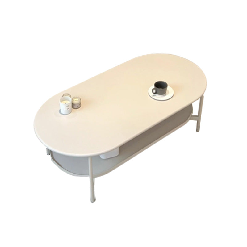 Modern Wood Coffee Table 4 Legs Coffee Cocktail Table with Shelf Clearhalo 'Coffee & Accent Tables' 'Coffee Tables' 'coffee_tables' 'furn' 'furn_coffee_tables' 'Furniture' 'Living Room Furniture' 7323264