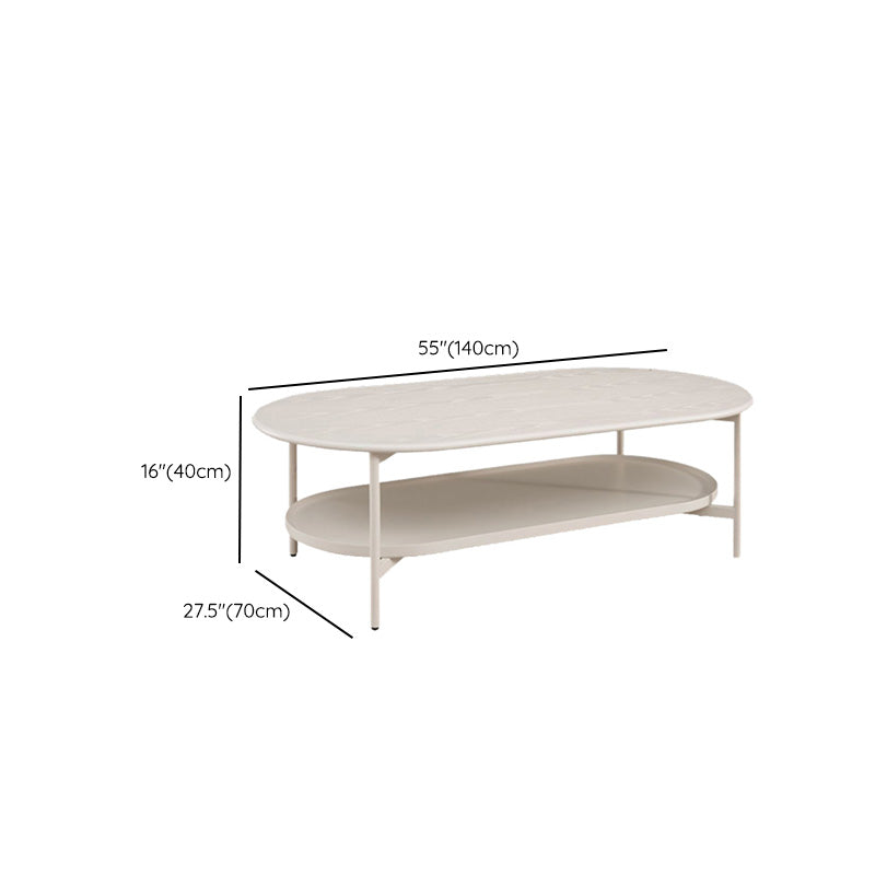 Modern Wood Coffee Table 4 Legs Coffee Cocktail Table with Shelf Clearhalo 'Coffee & Accent Tables' 'Coffee Tables' 'coffee_tables' 'furn' 'furn_coffee_tables' 'Furniture' 'Living Room Furniture' 7323270