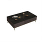 Slate Glam Rectangular Coffee Table 51.2" W 4 Legs Cocktail Table with Drawers Black Clearhalo 'Coffee & Accent Tables' 'Coffee Tables' 'coffee_tables' 'furn' 'furn_coffee_tables' 'Furniture' 'Living Room Furniture' 7323273