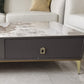 Slate Glam Rectangular Coffee Table 51.2" W 4 Legs Cocktail Table with Drawers Clearhalo 'Coffee & Accent Tables' 'Coffee Tables' 'coffee_tables' 'furn' 'furn_coffee_tables' 'Furniture' 'Living Room Furniture' 7323284