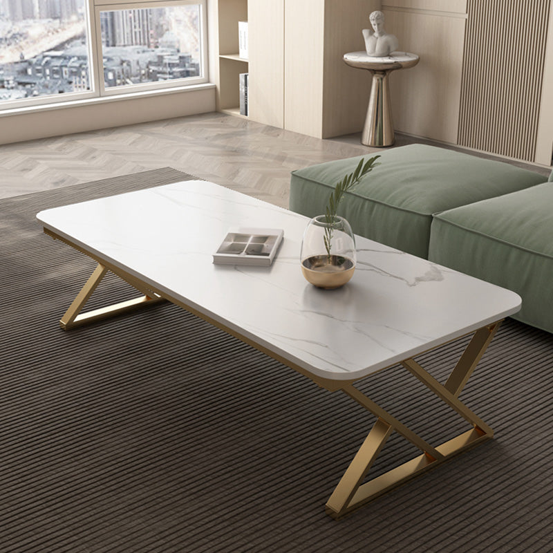 Slate Top Rectangular Coffee Table Trestle Coffee Cocktail Table Clearhalo 'Coffee & Accent Tables' 'Coffee Tables' 'coffee_tables' 'furn' 'furn_coffee_tables' 'Furniture' 'Living Room Furniture' 7323286