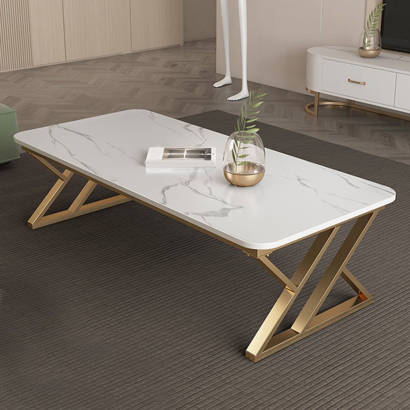 Slate Top Rectangular Coffee Table Trestle Coffee Cocktail Table Clearhalo 'Coffee & Accent Tables' 'Coffee Tables' 'coffee_tables' 'furn' 'furn_coffee_tables' 'Furniture' 'Living Room Furniture' 7323292