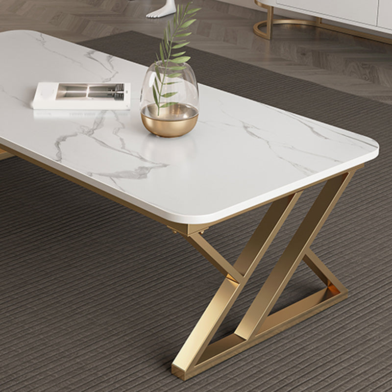 Slate Top Rectangular Coffee Table Trestle Coffee Cocktail Table Clearhalo 'Coffee & Accent Tables' 'Coffee Tables' 'coffee_tables' 'furn' 'furn_coffee_tables' 'Furniture' 'Living Room Furniture' 7323295