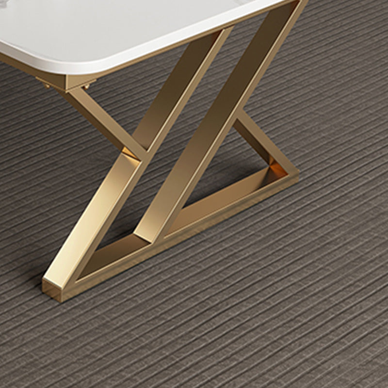 Slate Top Rectangular Coffee Table Trestle Coffee Cocktail Table Clearhalo 'Coffee & Accent Tables' 'Coffee Tables' 'coffee_tables' 'furn' 'furn_coffee_tables' 'Furniture' 'Living Room Furniture' 7323296