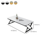 Slate Top Rectangular Coffee Table Trestle Coffee Cocktail Table Clearhalo 'Coffee & Accent Tables' 'Coffee Tables' 'coffee_tables' 'furn' 'furn_coffee_tables' 'Furniture' 'Living Room Furniture' 7323298