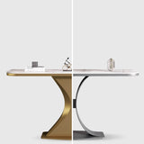 Tavolino moderno console a mezza luna tavolino in oro/grigio