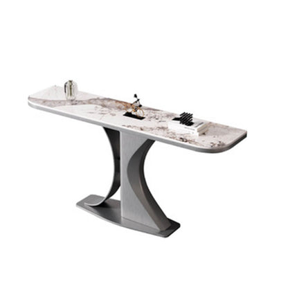 Tavolino moderno console a mezza luna tavolino in oro/grigio