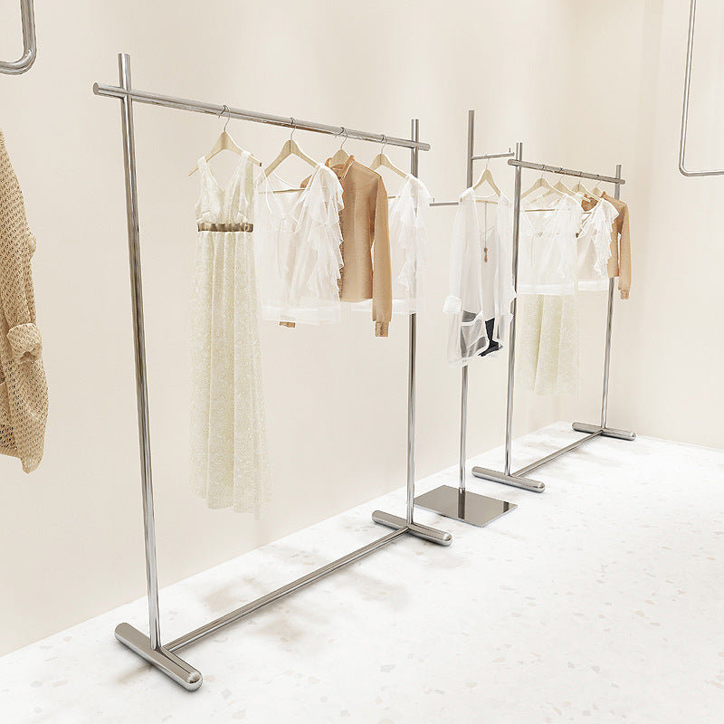 Perchero industrial independiente de acero inoxidable para sala de estar