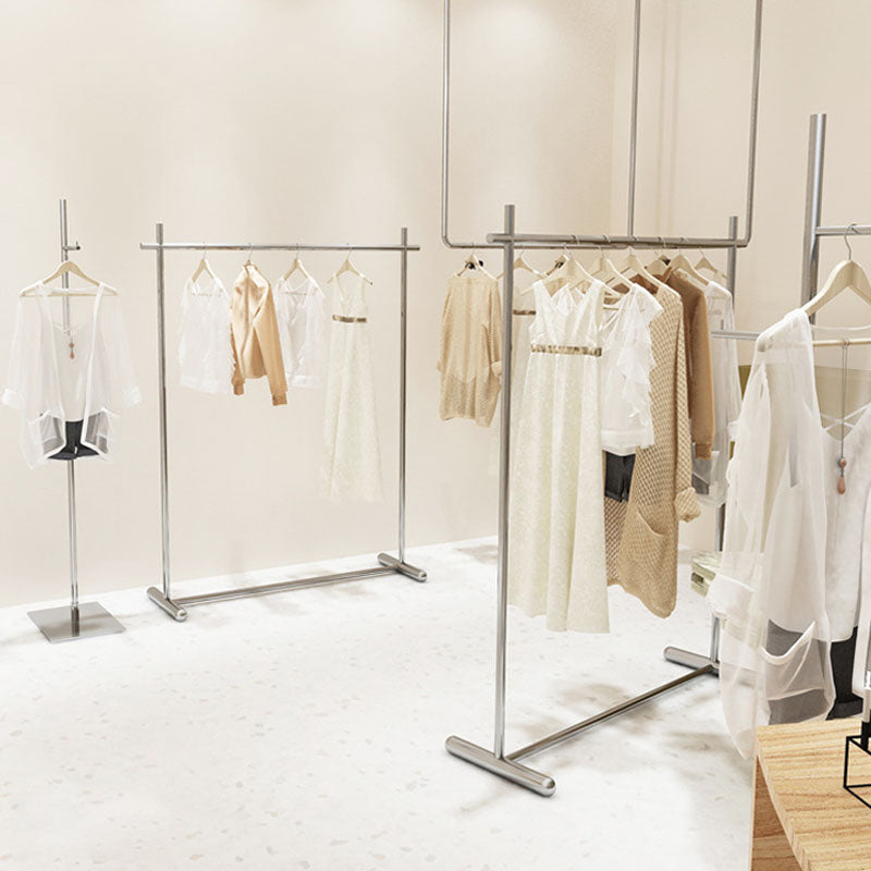 Perchero industrial independiente de acero inoxidable para sala de estar