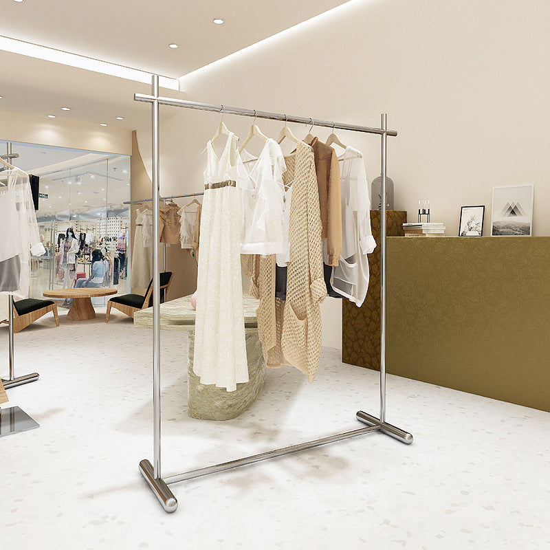 Perchero industrial independiente de acero inoxidable para sala de estar