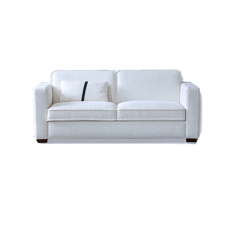 37" Wide Scandinavian Sofa Futon Foldable Upholstered Sleeper Sofa 66.9"L x 37.4"W x 32.3"H Beige Clearhalo 'furn' 'furn_futons' 'Furniture' 'Futons & Daybeds' 'Futons' 'Living Room Furniture' 7323466