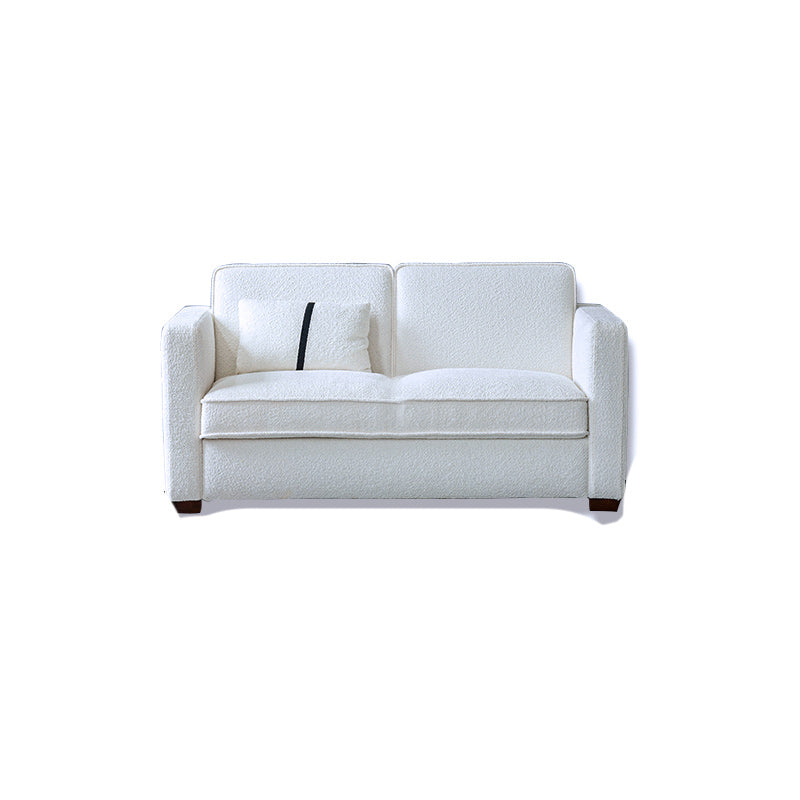 37" Wide Scandinavian Sofa Futon Foldable Upholstered Sleeper Sofa 55"L x 37"W x 32"H Beige Clearhalo 'furn' 'furn_futons' 'Furniture' 'Futons & Daybeds' 'Futons' 'Living Room Furniture' 7323467
