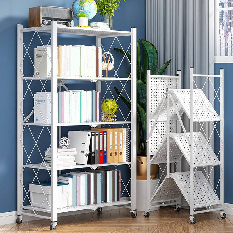 Modern Metal Bookcase Geometric Bookshelf for Living Room, 28" L X 14.5" W Clearhalo 'Bookcases' 'furn' 'furn_bookcases' 'Furniture' 'Office Furniture' 7324268