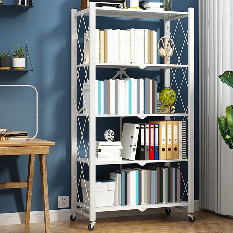 Modern Metal Bookcase Geometric Bookshelf for Living Room, 28" L X 14.5" W Clearhalo 'Bookcases' 'furn' 'furn_bookcases' 'Furniture' 'Office Furniture' 7324272