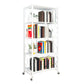 Modern Metal Bookcase Geometric Bookshelf for Living Room, 28" L X 14.5" W 28"L x 14.2"W x 63.4"H White Clearhalo 'Bookcases' 'furn' 'furn_bookcases' 'Furniture' 'Office Furniture' 7324273