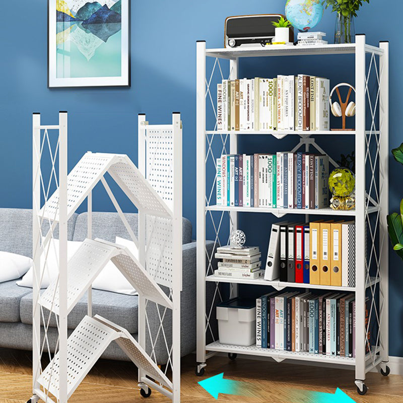 Modern Metal Bookcase Geometric Bookshelf for Living Room, 28" L X 14.5" W Clearhalo 'Bookcases' 'furn' 'furn_bookcases' 'Furniture' 'Office Furniture' 7324285