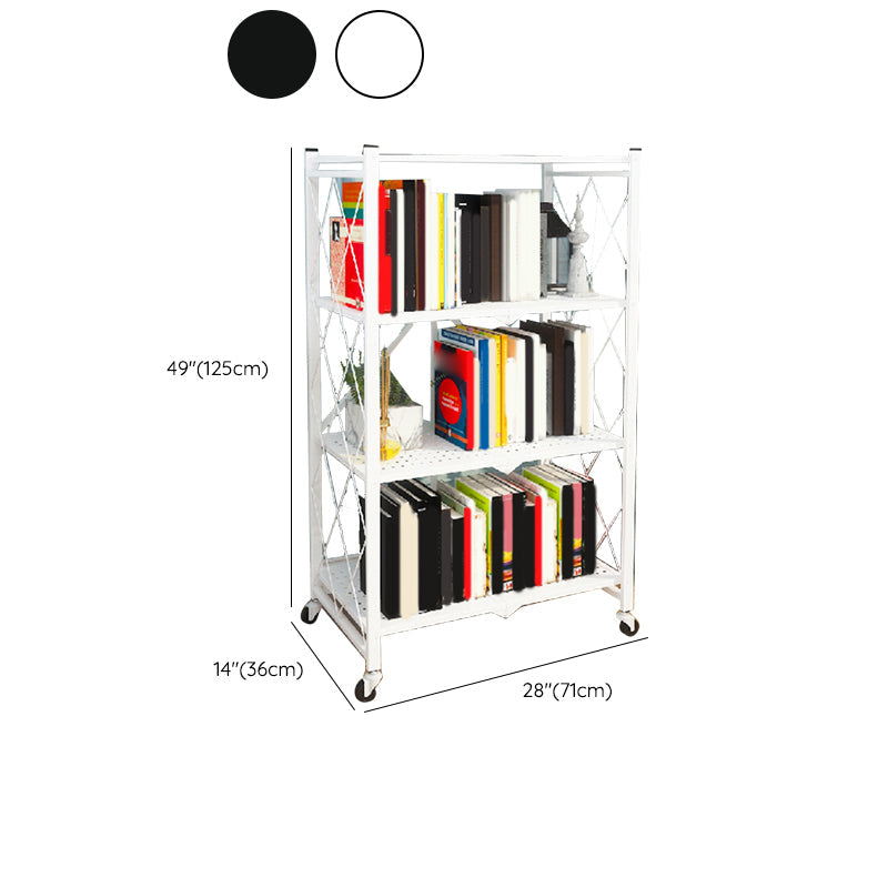 Modern Metal Bookcase Geometric Bookshelf for Living Room, 28" L X 14.5" W Clearhalo 'Bookcases' 'furn' 'furn_bookcases' 'Furniture' 'Office Furniture' 7324286