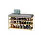 Modern Style Entryway Bench Cushioned Shoe Storage Seating Bench 24"L x 13"W x 19"H Gray Gold Clearhalo 'Benches' 'Chairs & Seating' 'furn' 'furn_benches' 'Furniture' 'Living Room Furniture' 7324323