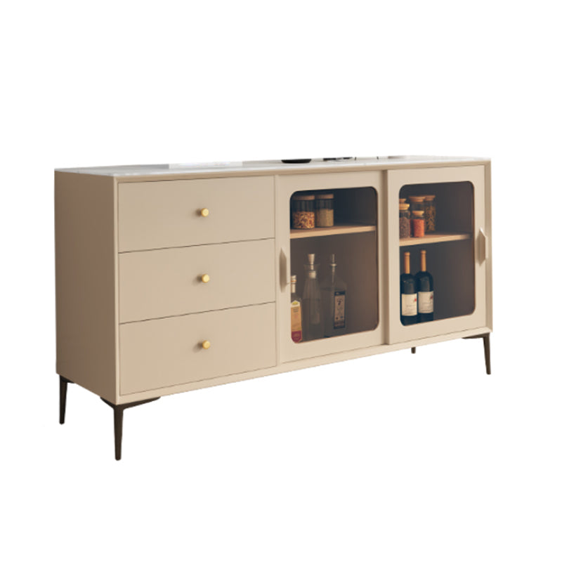 Server a buffet di pietra per tavolino a buffet contemporanei con cassetti per sala da pranzo