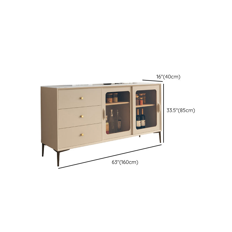 Server a buffet di pietra per tavolino a buffet contemporanei con cassetti per sala da pranzo