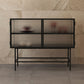 Sideboard di vetro con 2 porte a buffet in metallo contemporaneo con 2 porte