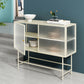Sideboard di vetro con 2 porte a buffet in metallo contemporaneo con 2 porte