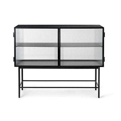 Sideboard di vetro con 2 porte a buffet in metallo contemporaneo con 2 porte