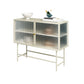 Sideboard di vetro con 2 porte a buffet in metallo contemporaneo con 2 porte