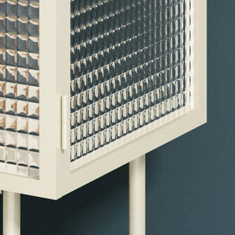 Sideboard di vetro con 2 porte a buffet in metallo contemporaneo con 2 porte