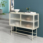 Sideboard di vetro con 2 porte a buffet in metallo contemporaneo con 2 porte
