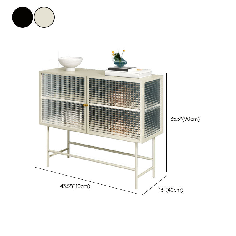 Sideboard di vetro con 2 porte a buffet in metallo contemporaneo con 2 porte