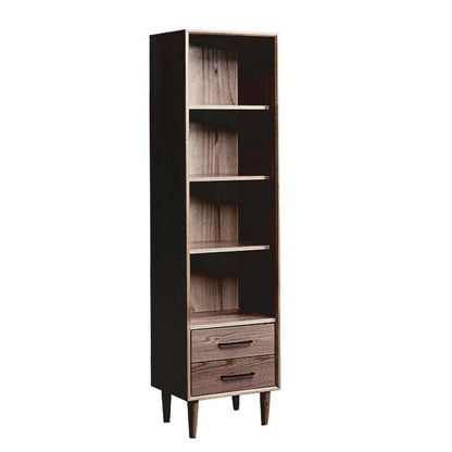 Mid-Century Modern Solid Wood Chest Rectangle Accent Cabinet with Drawer 18"L x 14"W x 63"H Nut-Brown Clearhalo 'Cabinets & Chests' 'cabinets_chests' 'furn' 'furn_cabinets_chests' 'Furniture' 'Living Room Furniture' 7324577