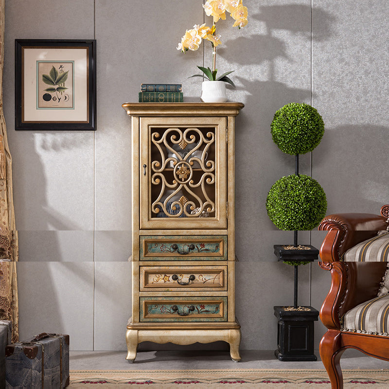 Industrial Solid Wood Accent Cabinet Rectangle Accent Cabinet with Drawer 25.5"L x 14"W x 61"H Gold Clearhalo 'Cabinets & Chests' 'cabinets_chests' 'furn' 'furn_cabinets_chests' 'Furniture' 'Living Room Furniture' 7324592