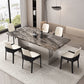 Glossy Brown Dining Table Set 1/4/5/7 Pcs Dinette Set with Faux Leather Chairs