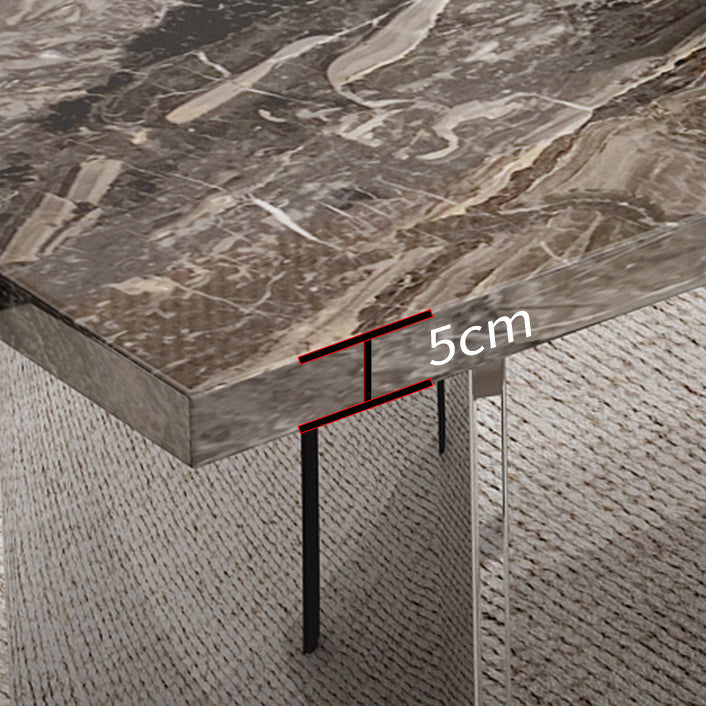 Juego de mesa de comedor marrón brillante 1/4/5/7 PCS Juego de comedor con sillas de cuero falso