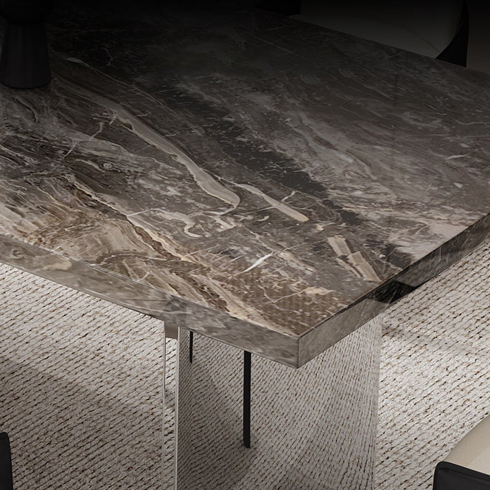 Ensemble de table à manger brun brillant