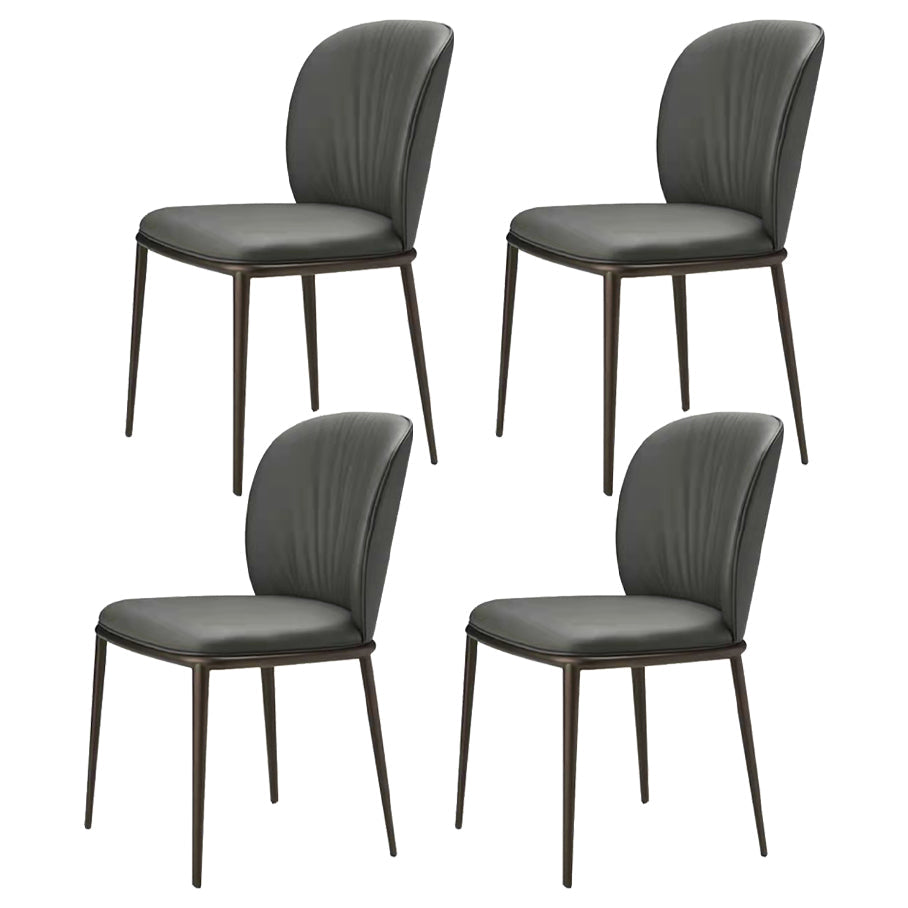 Black Stone Dining Table Set 1/4/5/7 Pcs Indoor Dinette Set with Leather Chairs 4 Black Chairs Clearhalo 'Dining Room Sets' 'Dining Tables & Seating' 'dining_room_set' 'furn' 'furn_dining_room_set' 'Furniture' 'Kitchen & Dining Furniture' 7324749