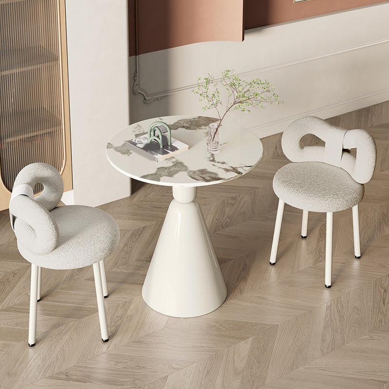 Set da pranzo rotondo con sedie bianche 1/2/3/4 pezzi Set da pranzo in pietra per casa