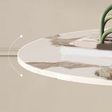 Round Dining Table Set with White Chairs 1/2/3/4 Pieces Stone Dining Set for Home