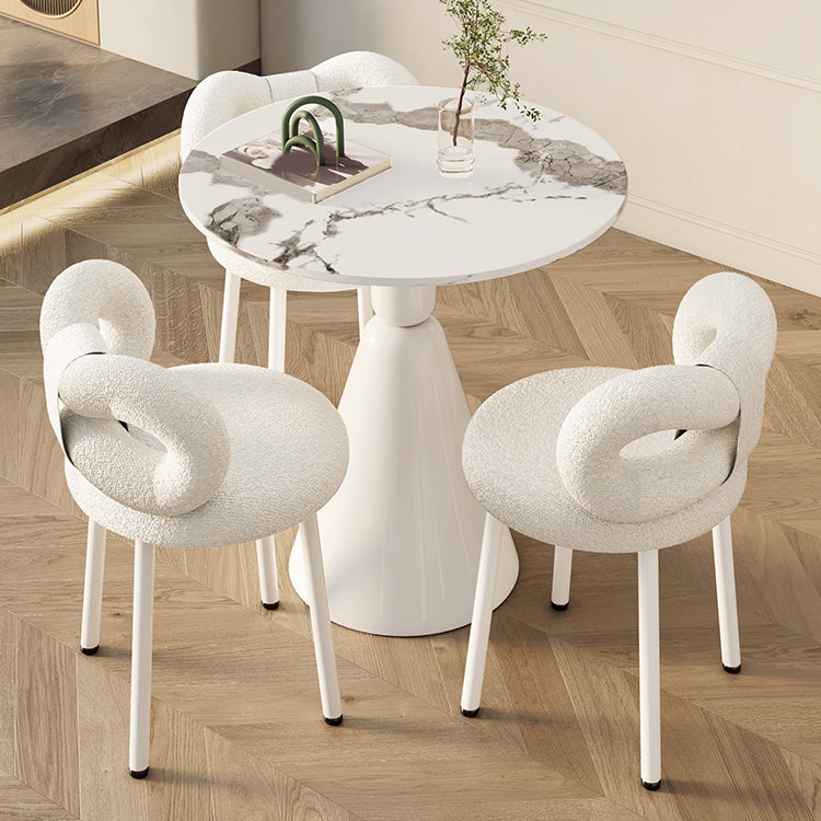 Set da pranzo rotondo con sedie bianche 1/2/3/4 pezzi Set da pranzo in pietra per casa