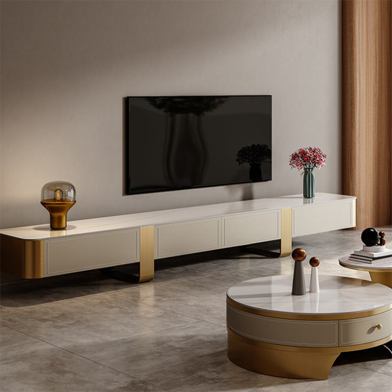 Glam Stone Media Console 4 Drawers TV Stand Console with Metal Legs Clearhalo 'furn' 'furn_tv_stands_entertainment_centers' 'Furniture' 'Living Room Furniture' 'TV Stands & Entertainment Centers' 'TV Stands & Media Storage Furniture' 'tv_stands_entertainment_centers' 7325326