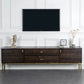 Glam Brown Media Console Wood TV Console with Metal Legs for Living Room Clearhalo 'furn' 'furn_tv_stands_entertainment_centers' 'Furniture' 'Living Room Furniture' 'TV Stands & Entertainment Centers' 'TV Stands & Media Storage Furniture' 'tv_stands_entertainment_centers' 7325359