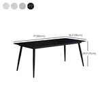 Stone Rectangular Writing Desk Modern 29.53-inch Tall Black Office Desk