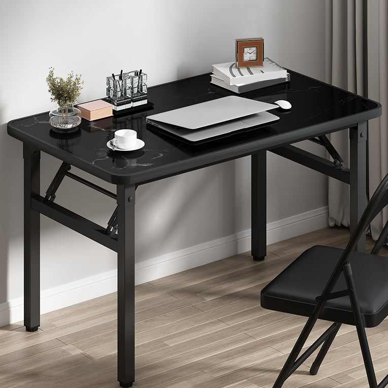 Zeitgenössischer rechteckiger Klappschreiber Stahl Basis Büro Schreibtisch